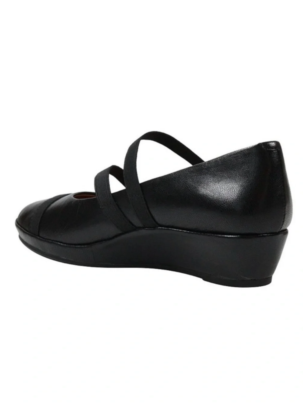 L’ Amour Des Pieds Black Wedge Leather Mary Jane Berency Wedge Business Casual